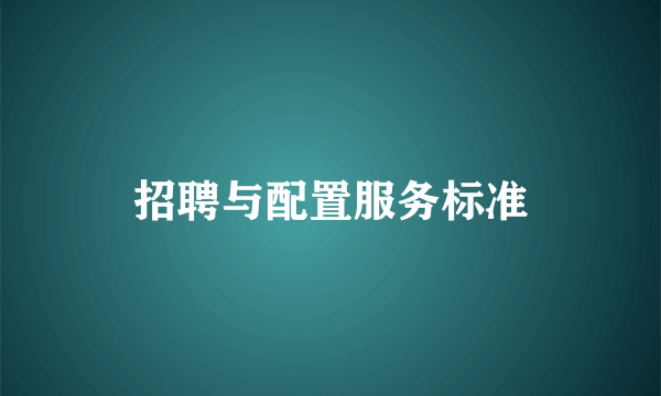 招聘与配置服务标准