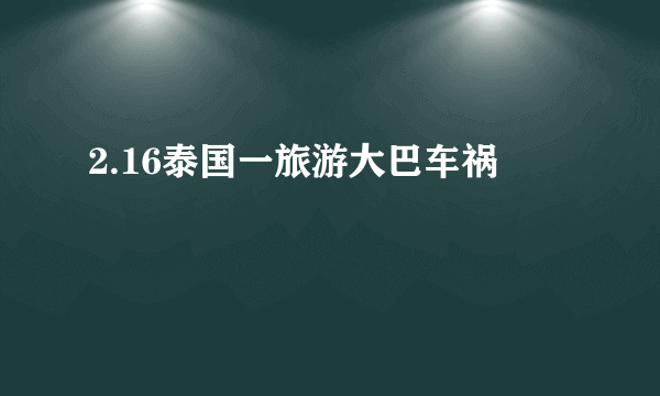 2.16泰国一旅游大巴车祸