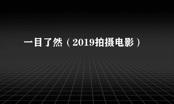 一目了然（2019拍摄电影）