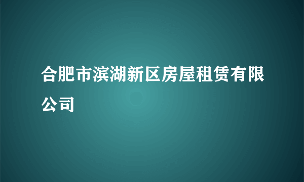 合肥市滨湖新区房屋租赁有限公司