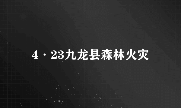 4·23九龙县森林火灾