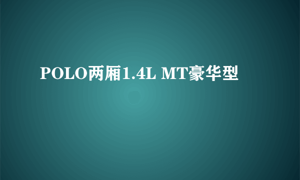POLO两厢1.4L MT豪华型