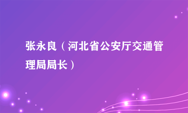 张永良（河北省公安厅交通管理局局长）