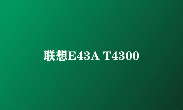 联想E43A T4300