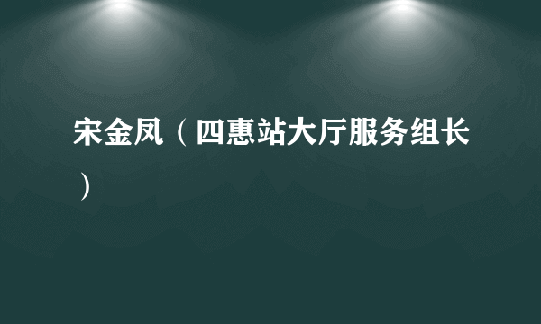 宋金凤（四惠站大厅服务组长）