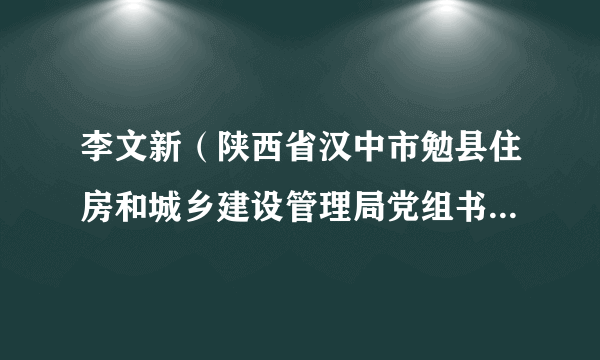 李文新（陕西省汉中市勉县住房和城乡建设管理局党组书记、局长）