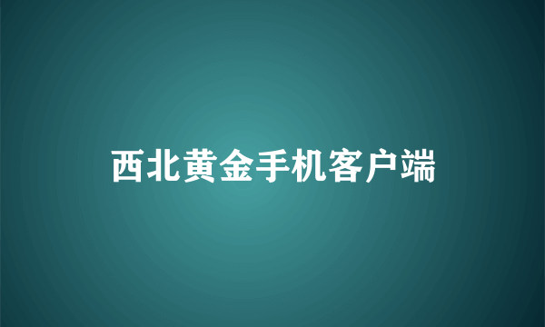 西北黄金手机客户端