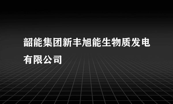 韶能集团新丰旭能生物质发电有限公司