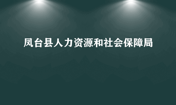凤台县人力资源和社会保障局