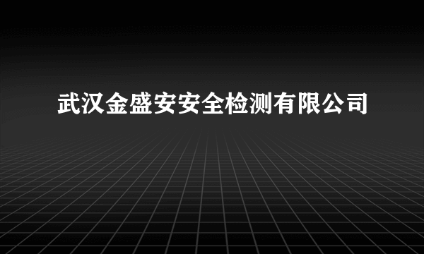 武汉金盛安安全检测有限公司