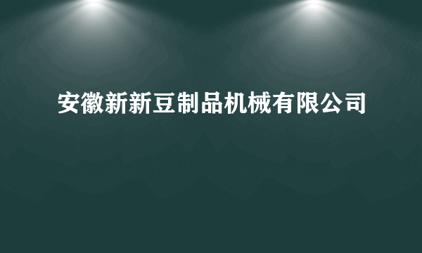 安徽新新豆制品机械有限公司