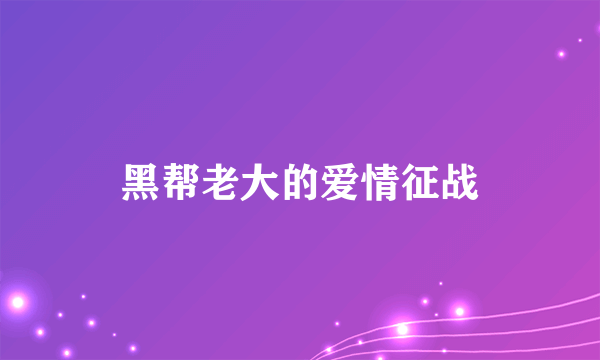 黑帮老大的爱情征战