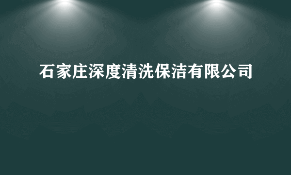 石家庄深度清洗保洁有限公司