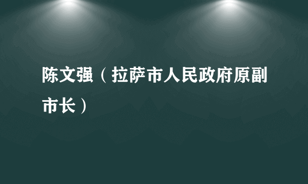 陈文强（拉萨市人民政府原副市长）