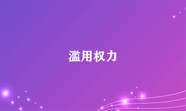 滥用权力