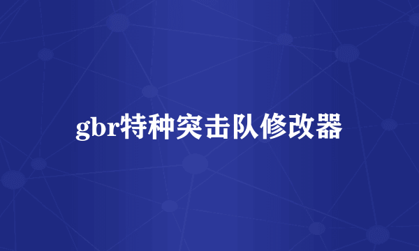 gbr特种突击队修改器