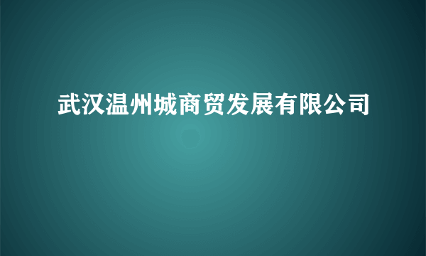 武汉温州城商贸发展有限公司