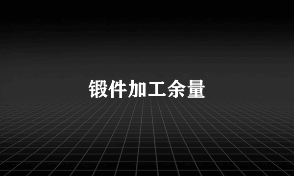 锻件加工余量