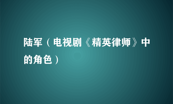 陆军（电视剧《精英律师》中的角色）