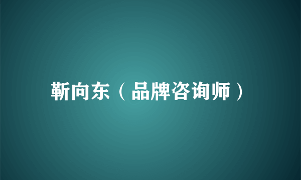 靳向东（品牌咨询师）