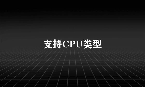 支持CPU类型