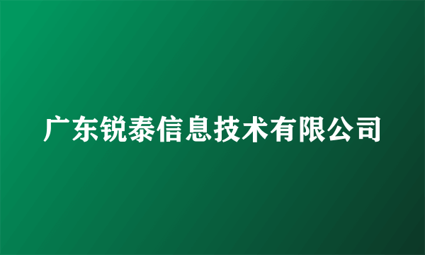 广东锐泰信息技术有限公司