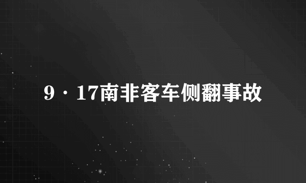 9·17南非客车侧翻事故