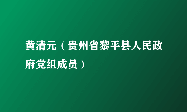 黄清元（贵州省黎平县人民政府党组成员）