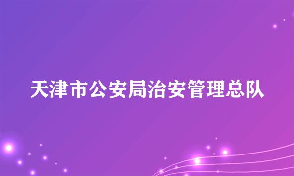 天津市公安局治安管理总队