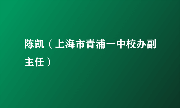 陈凯（上海市青浦一中校办副主任）