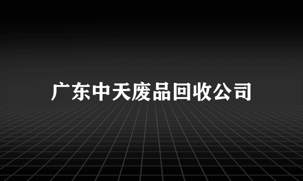 广东中天废品回收公司