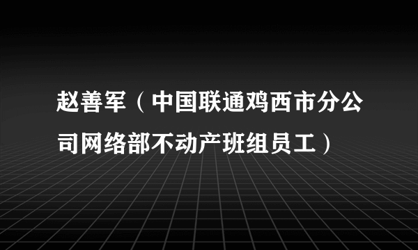 赵善军（中国联通鸡西市分公司网络部不动产班组员工）