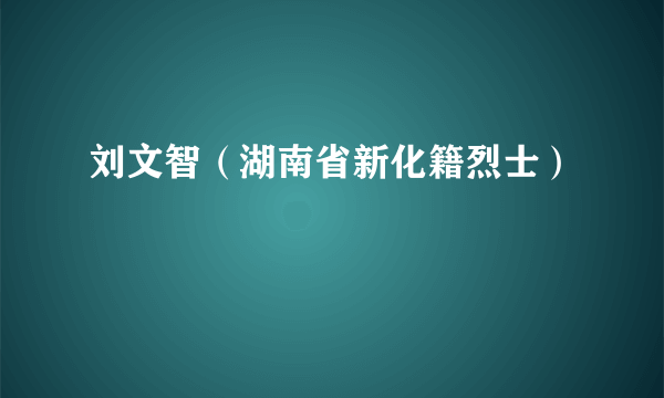 刘文智（湖南省新化籍烈士）