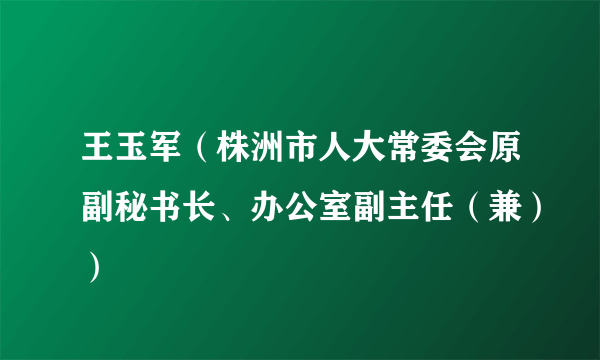 王玉军（株洲市人大常委会原副秘书长、办公室副主任（兼））