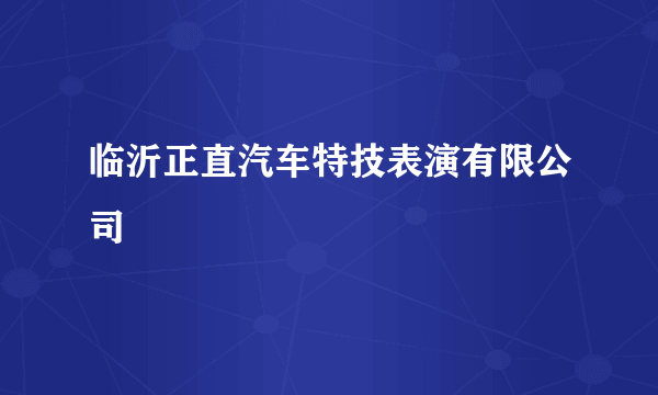 临沂正直汽车特技表演有限公司