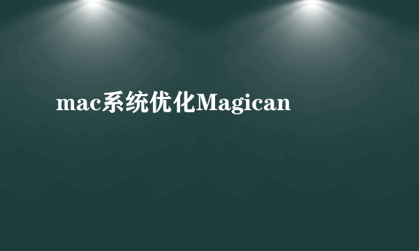 mac系统优化Magican