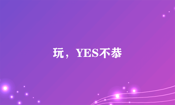 玩，YES不恭