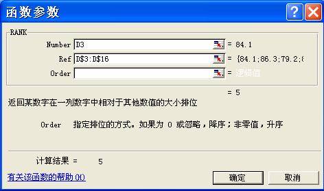 RANK函数