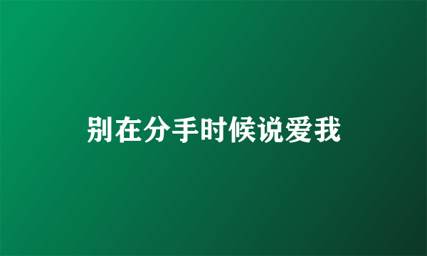 别在分手时候说爱我