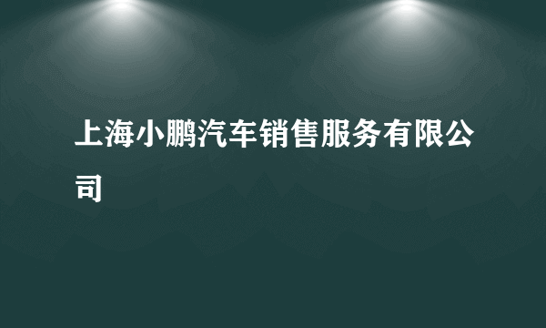 上海小鹏汽车销售服务有限公司