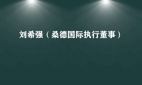 刘希强（桑德国际执行董事）