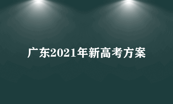 广东2021年新高考方案