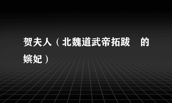 贺夫人（北魏道武帝拓跋珪的嫔妃）