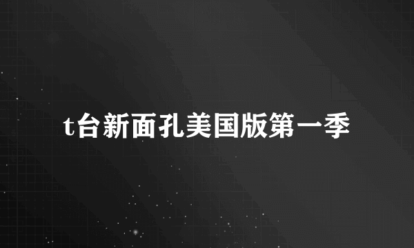 t台新面孔美国版第一季
