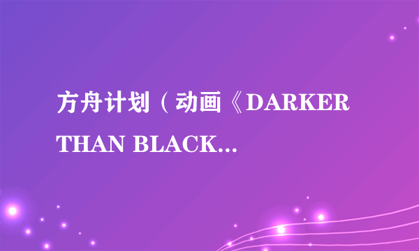 方舟计划（动画《DARKER THAN BLACK》系列中的计划）