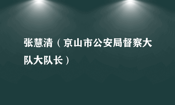 张慧清（京山市公安局督察大队大队长）