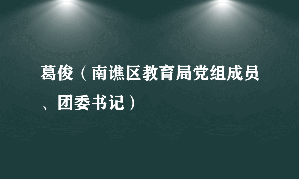 葛俊（南谯区教育局党组成员、团委书记）
