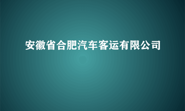 安徽省合肥汽车客运有限公司