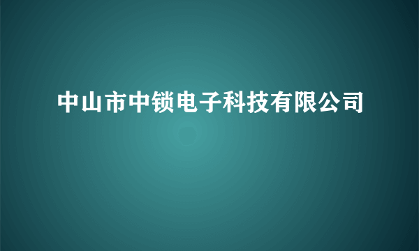 中山市中锁电子科技有限公司
