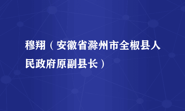 穆翔（安徽省滁州市全椒县人民政府原副县长）